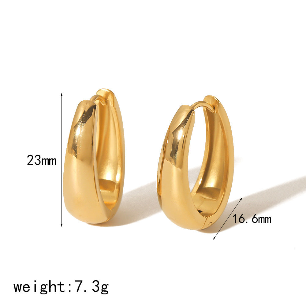Pvd Coated Real Gold Plated 18K Gold Aretes