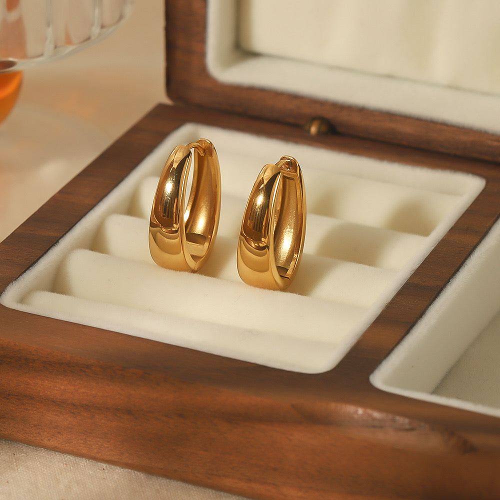 Pvd Coated Real Gold Plated 18K Gold Aretes