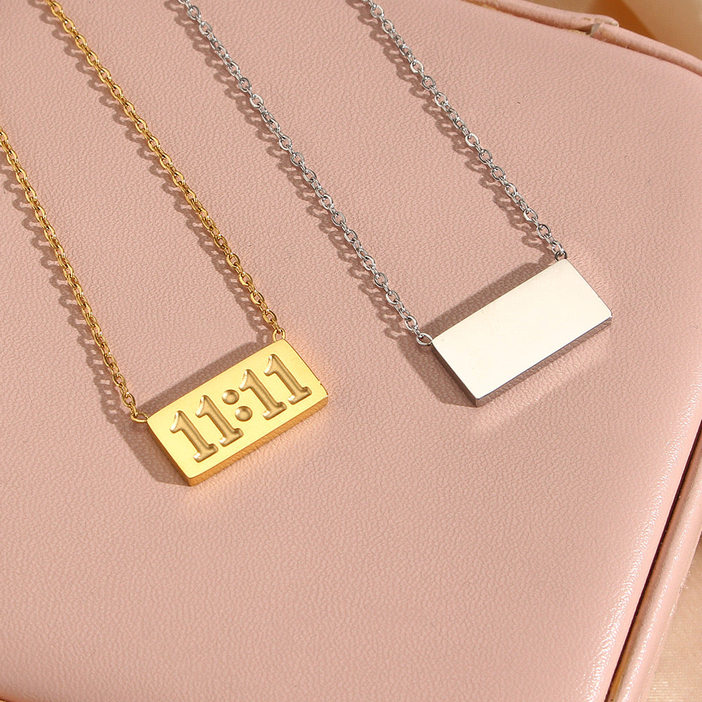 Fashion Waterproof Non Tarnish 304 Stainless Steel Necklace 11:11