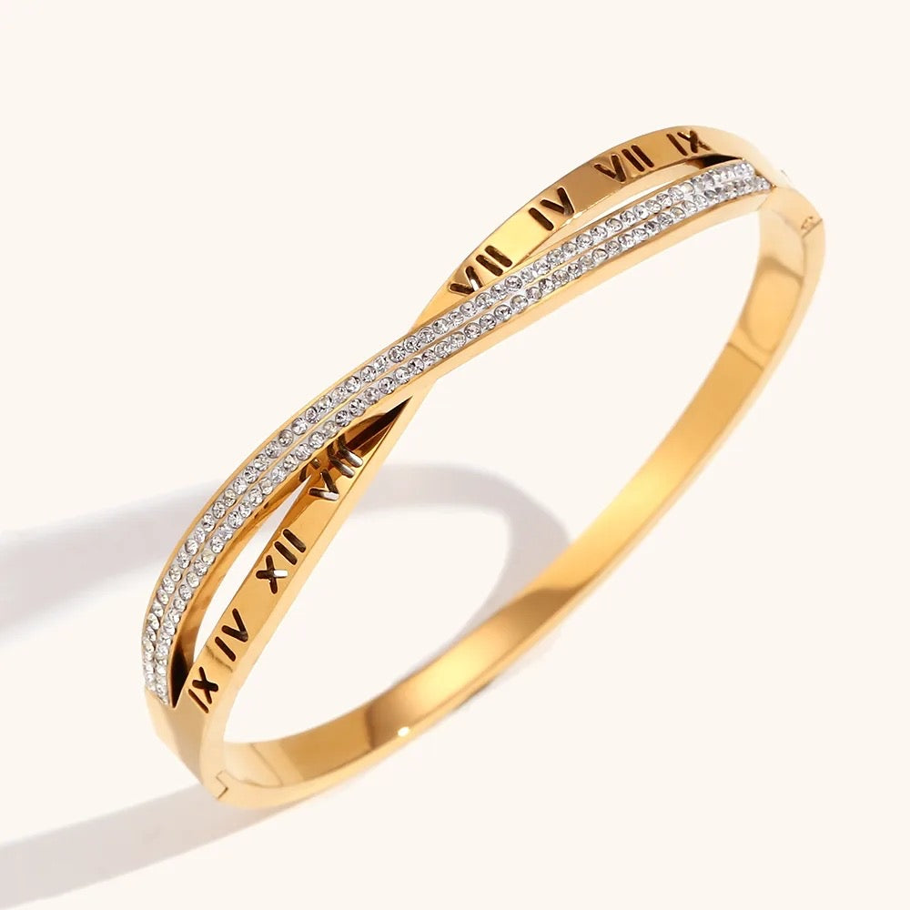 Roman Numeral Cross Buckle Bracelet Fashionable Minimalist Luxury Hand