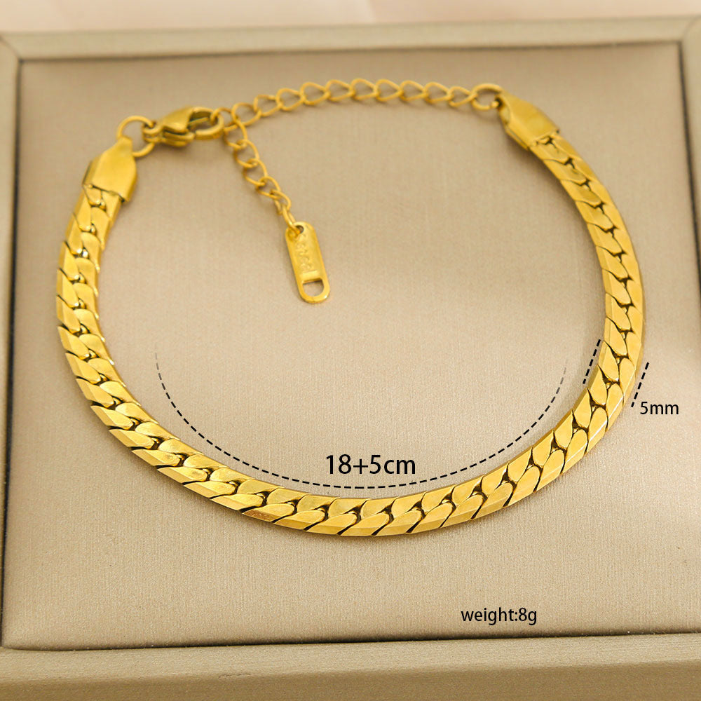 304 Stainless Steel Pvd Coated Stone-Free Bracelets
