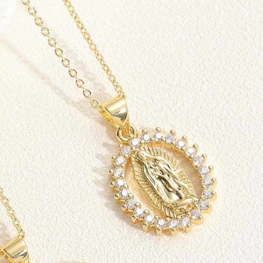 Copper Oval Electroplated 18K Real Gold Plated Vintage Style Jewelry Set