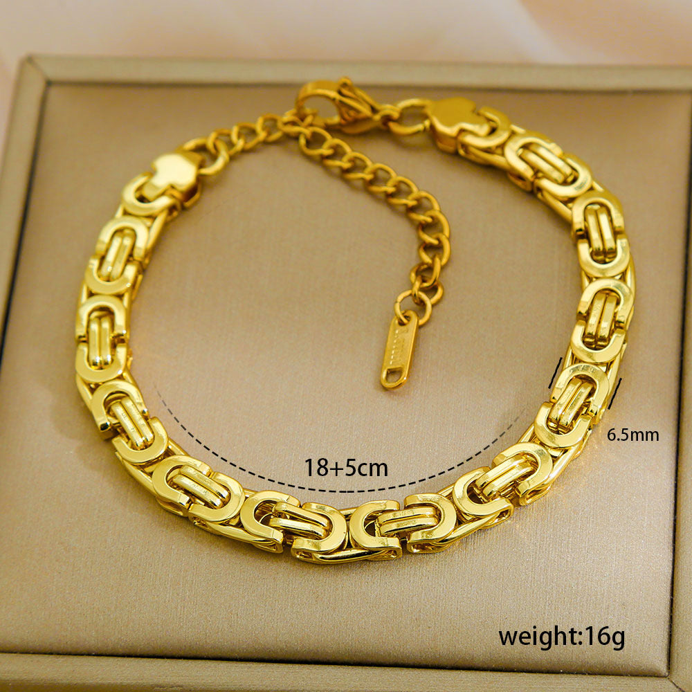 304 Stainless Steel Pvd Coated Stone-Free Bracelets