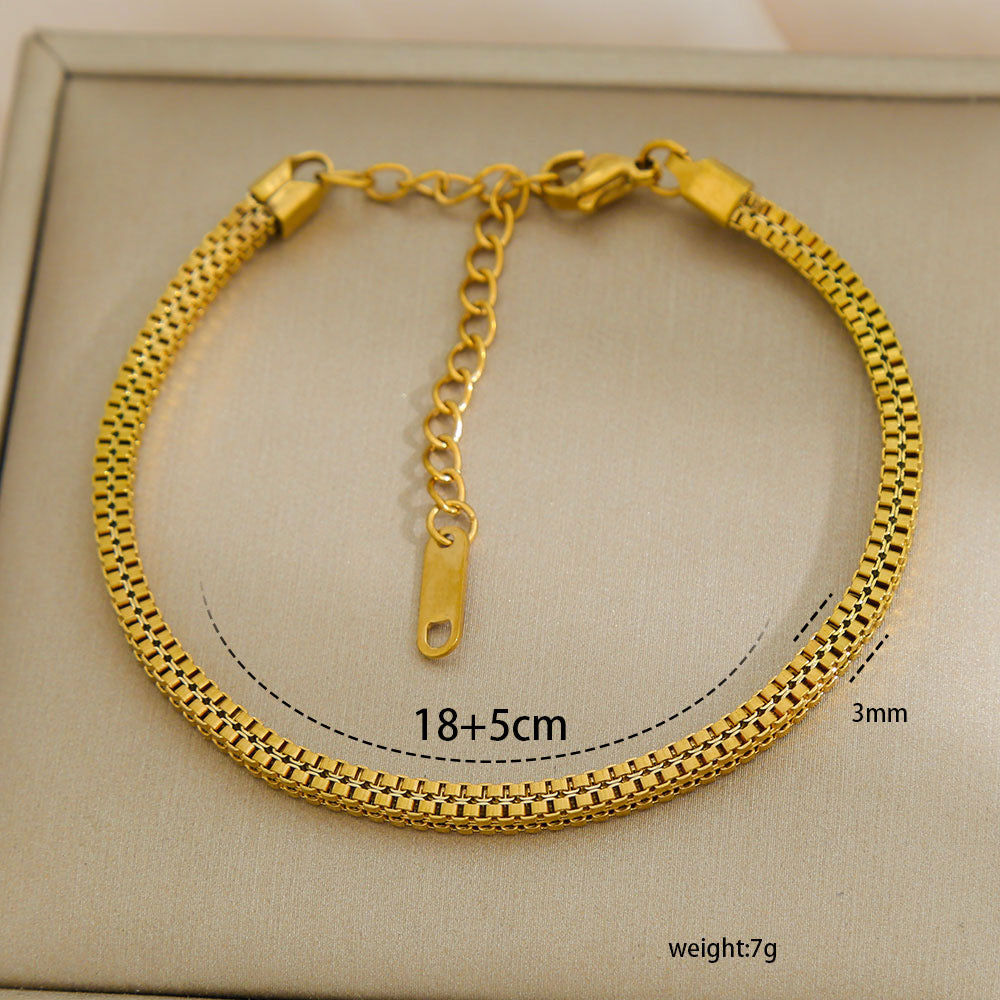 304 Stainless Steel Pvd Coated Stone-Free Bracelets