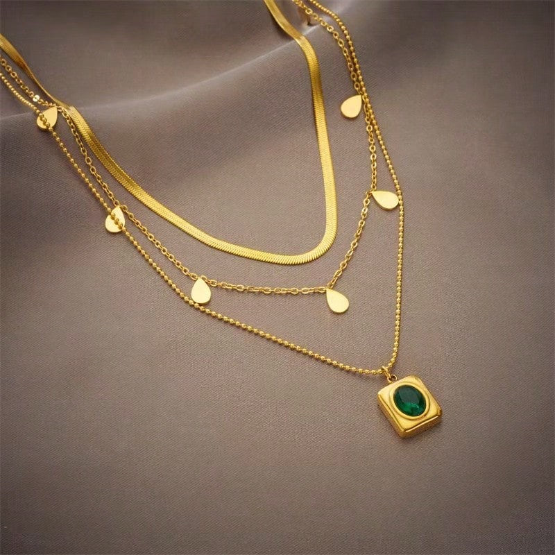 Jewelry Set For Women's 18K Gold Plated 316 Stainless Steel Waterproof