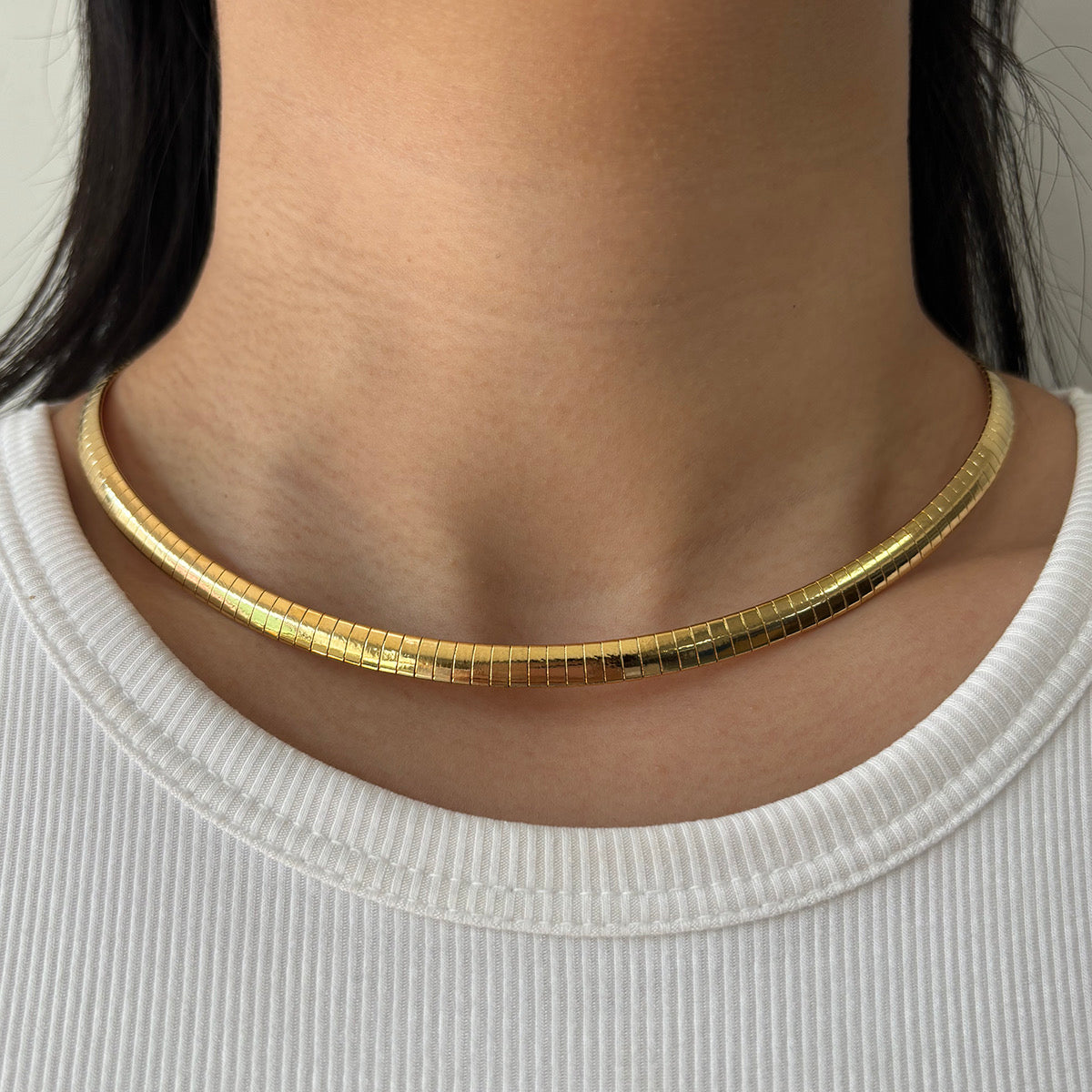 18K Gold Plated Basic Simple Style. Gold Choker Necklaces
