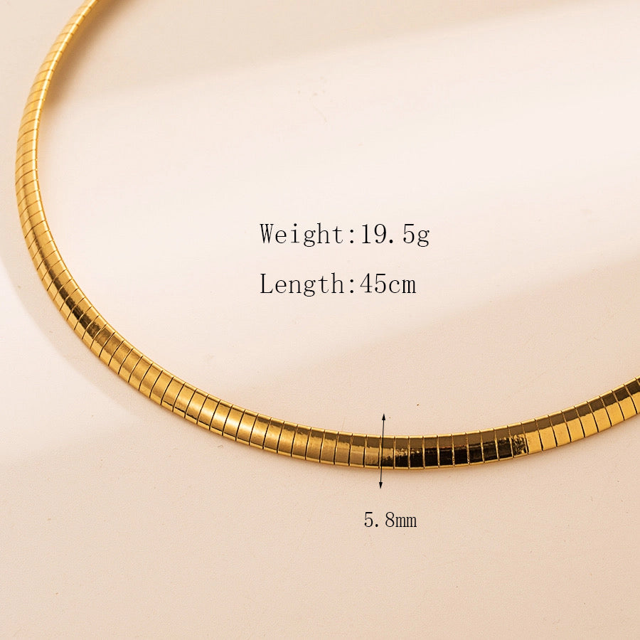 18K Gold Plated Basic Simple Style. Gold Choker Necklaces