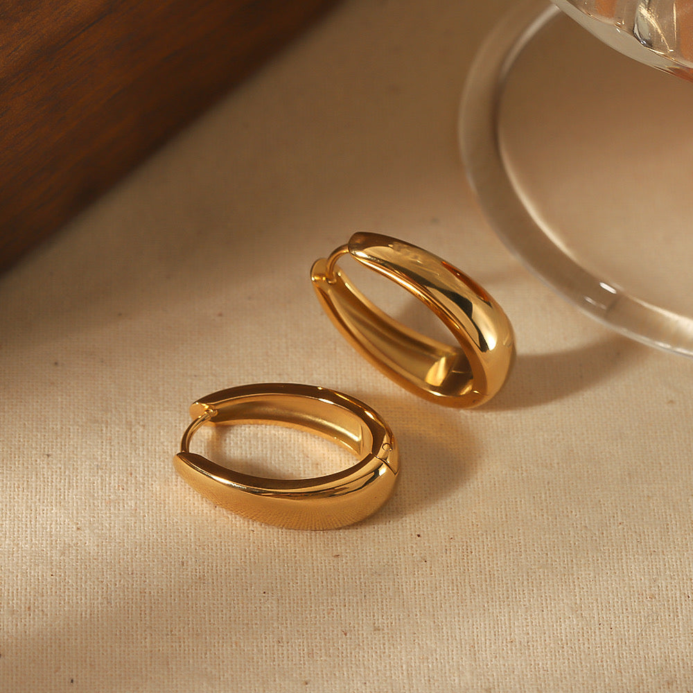 Pvd Coated Real Gold Plated 18K Gold Aretes