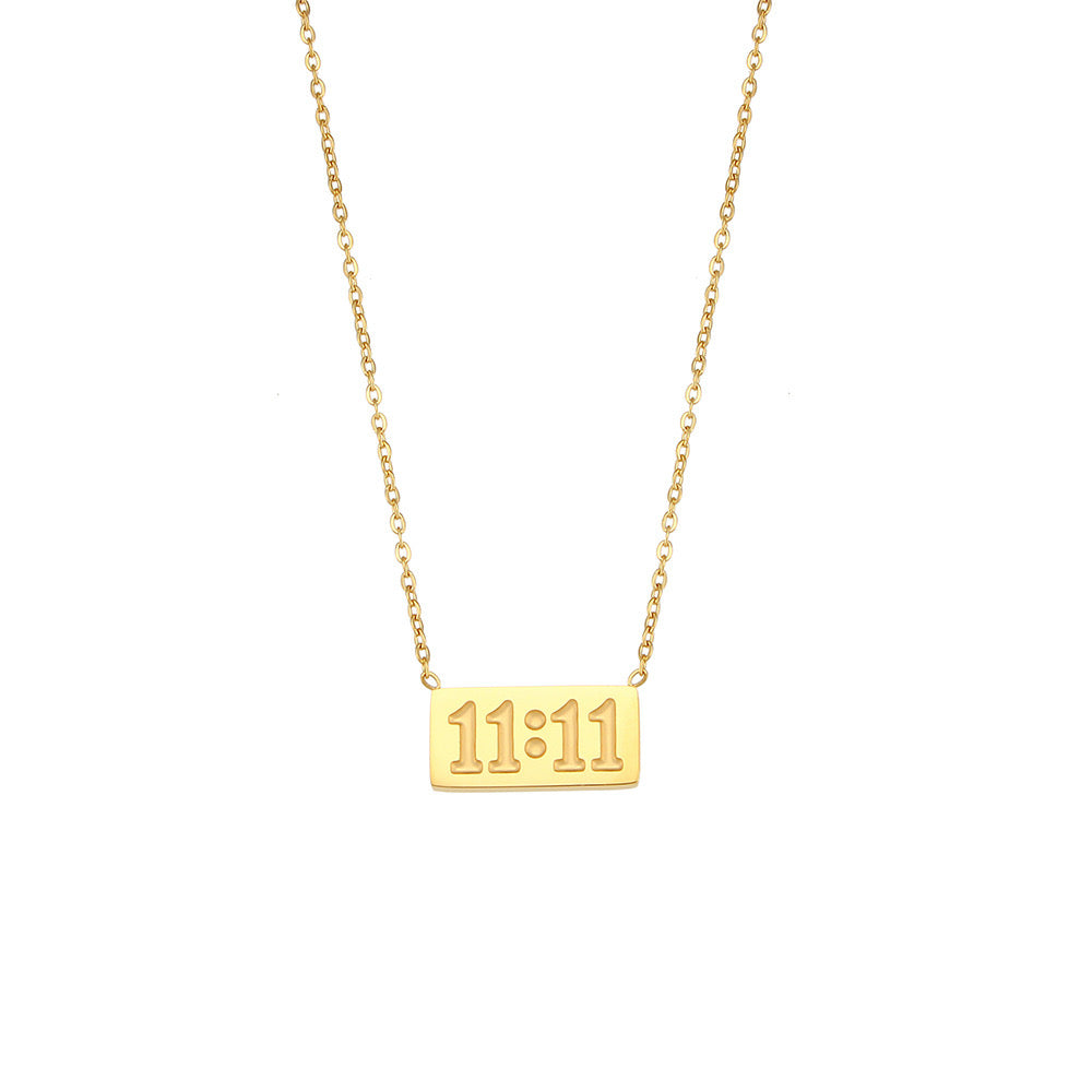 Fashion Waterproof Non Tarnish 304 Stainless Steel Necklace 11:11