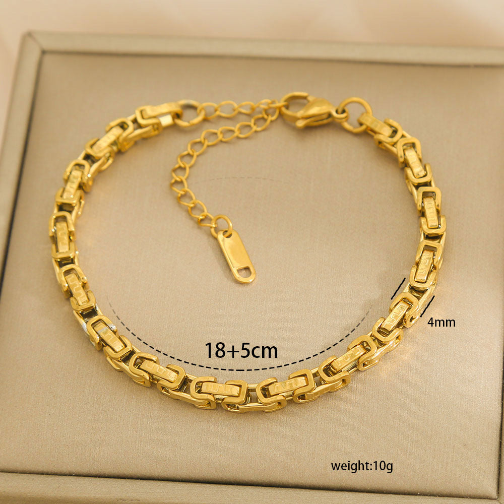304 Stainless Steel Pvd Coated Stone-Free Bracelets