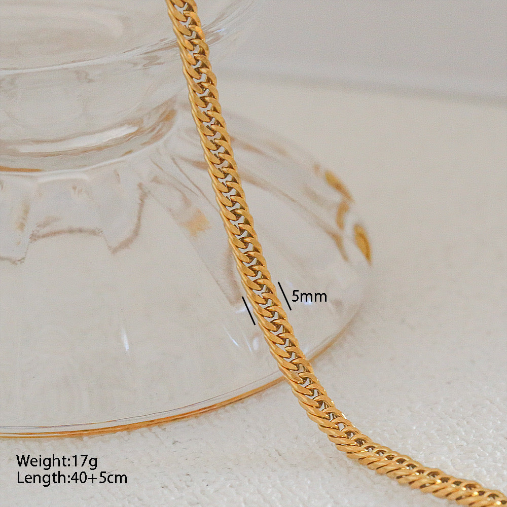 Jewelry Simple Style Geometric 304 Stainless Steel Plating Cuban Link Chain Necklaces