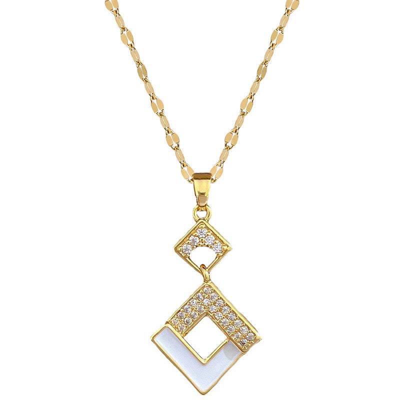 Jewelry Set Electroplating Golden Plated Geometric Titanium Steel Casual