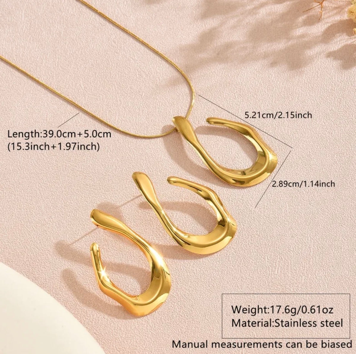 Jewelry Set 18KGold Plated Imitation Gold Casual Exaggerated Streetwear Twisted Rope Chain Gold
