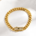 Pulsera Cubana Mónaco Enchapada Impermeable Unisex Hecha a Mano Pulida