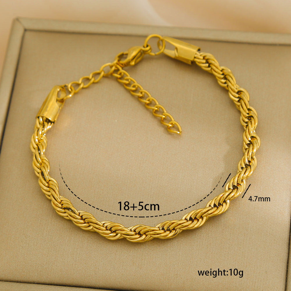 304 Stainless Steel Pvd Coated Stone-Free Bracelets