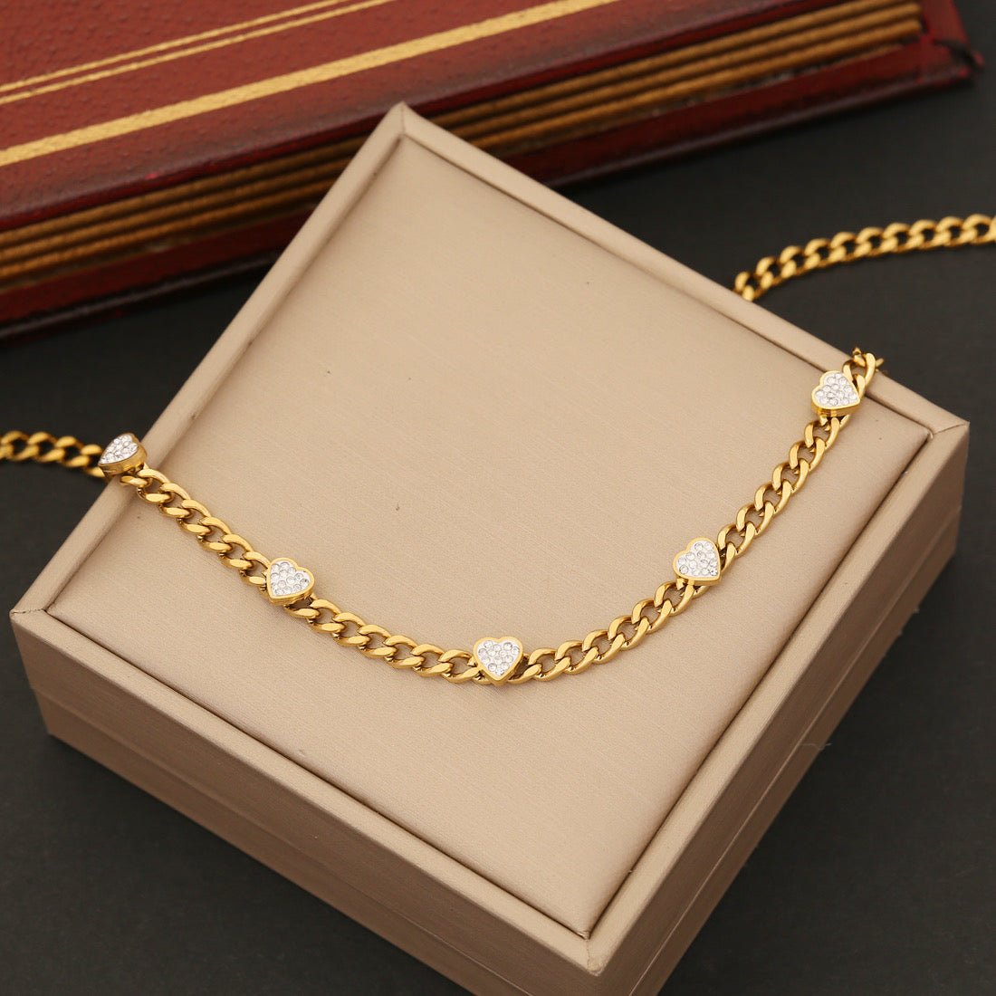 Jewelry Set Fashion Heart Shape Stainless Steel Plating InlayZircon