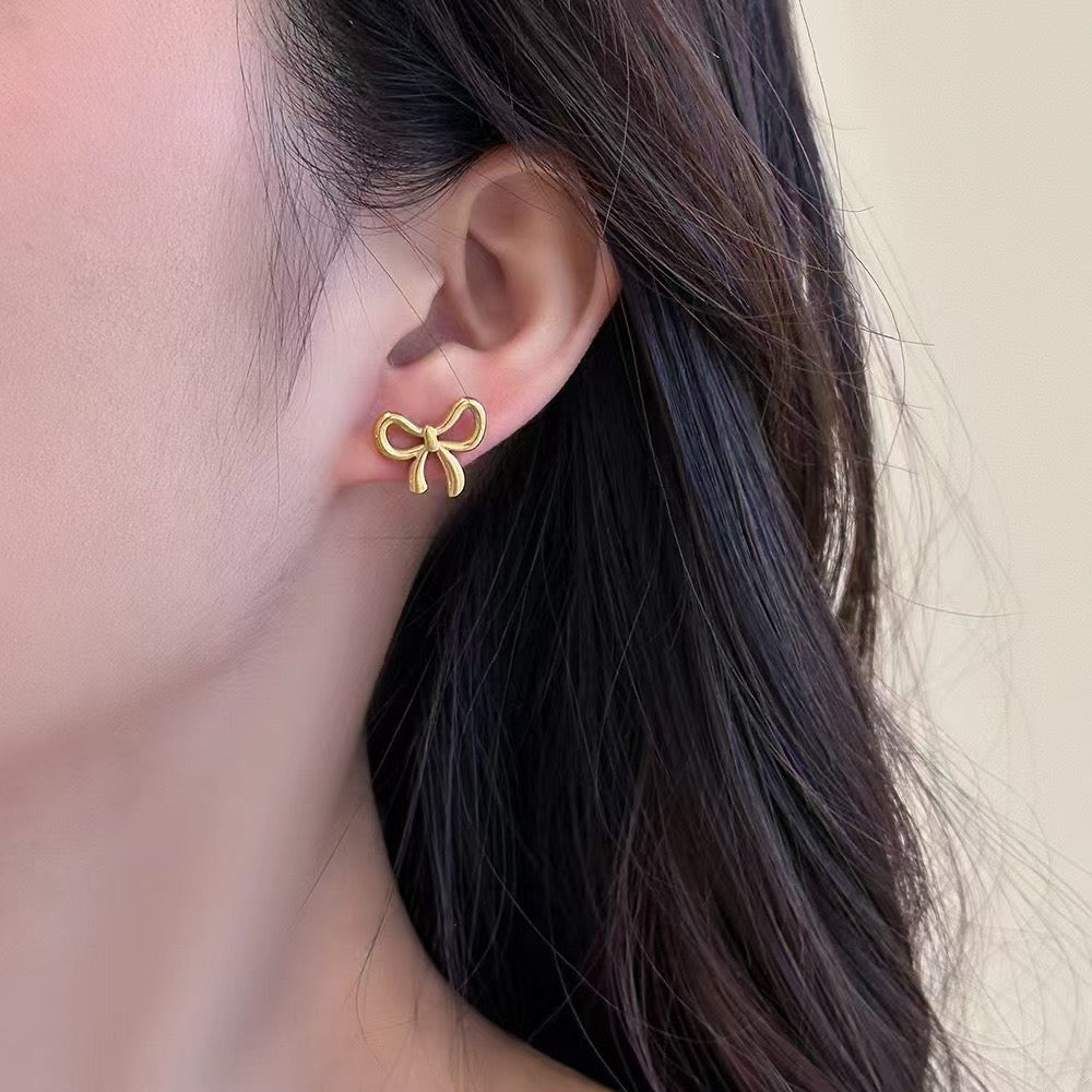 Set Gold Plated Imitation Gold Sweet Classic Style Streetwear Jewelry Set 18K