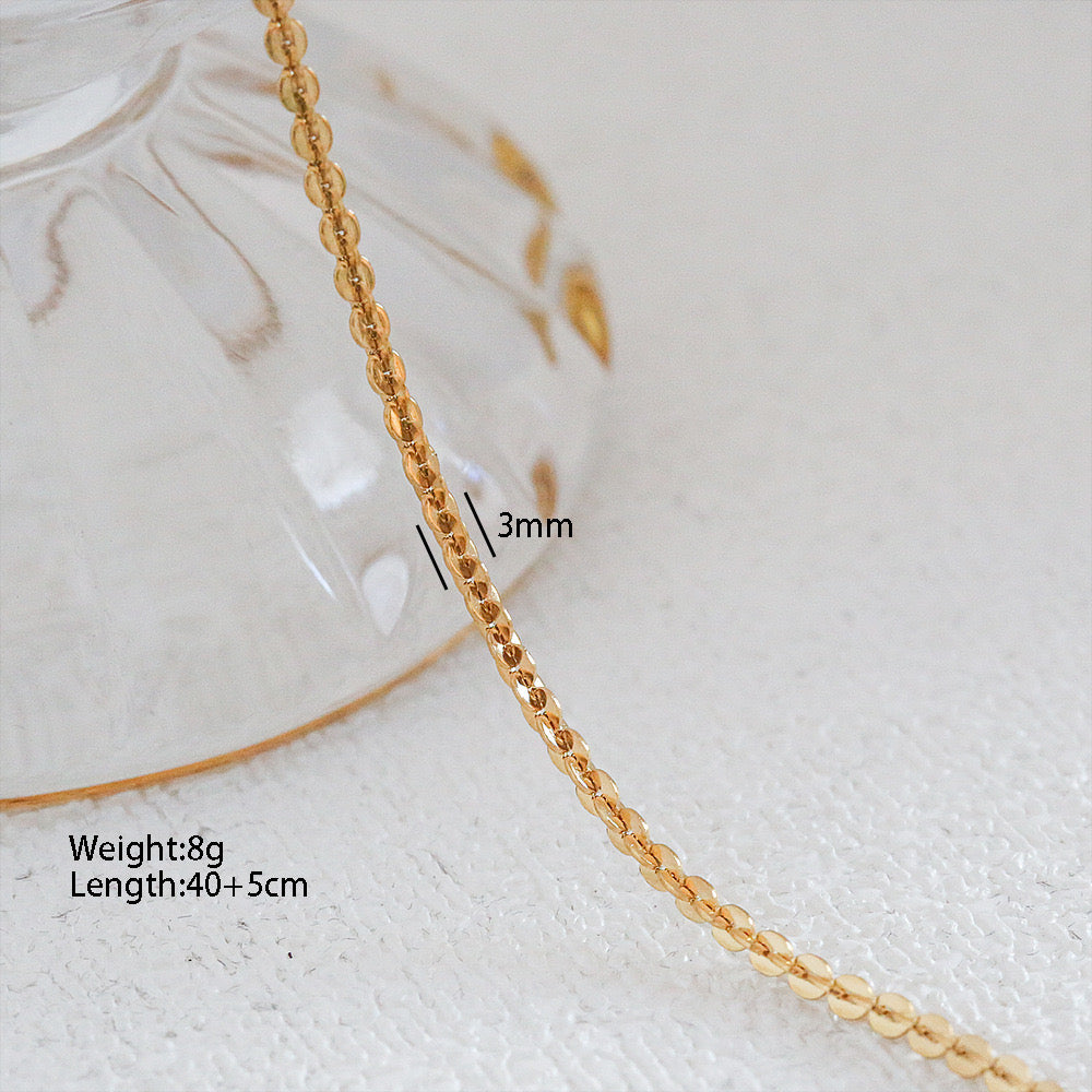 Jewelry Simple Style Geometric 304 Stainless Steel Plating Chain Coffee Bean Necklaces