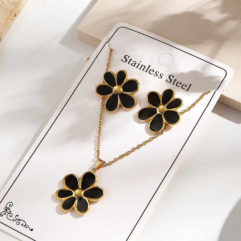 Fashion Imitation Gold Plated Flower Water Plated Jewelry Set For Women