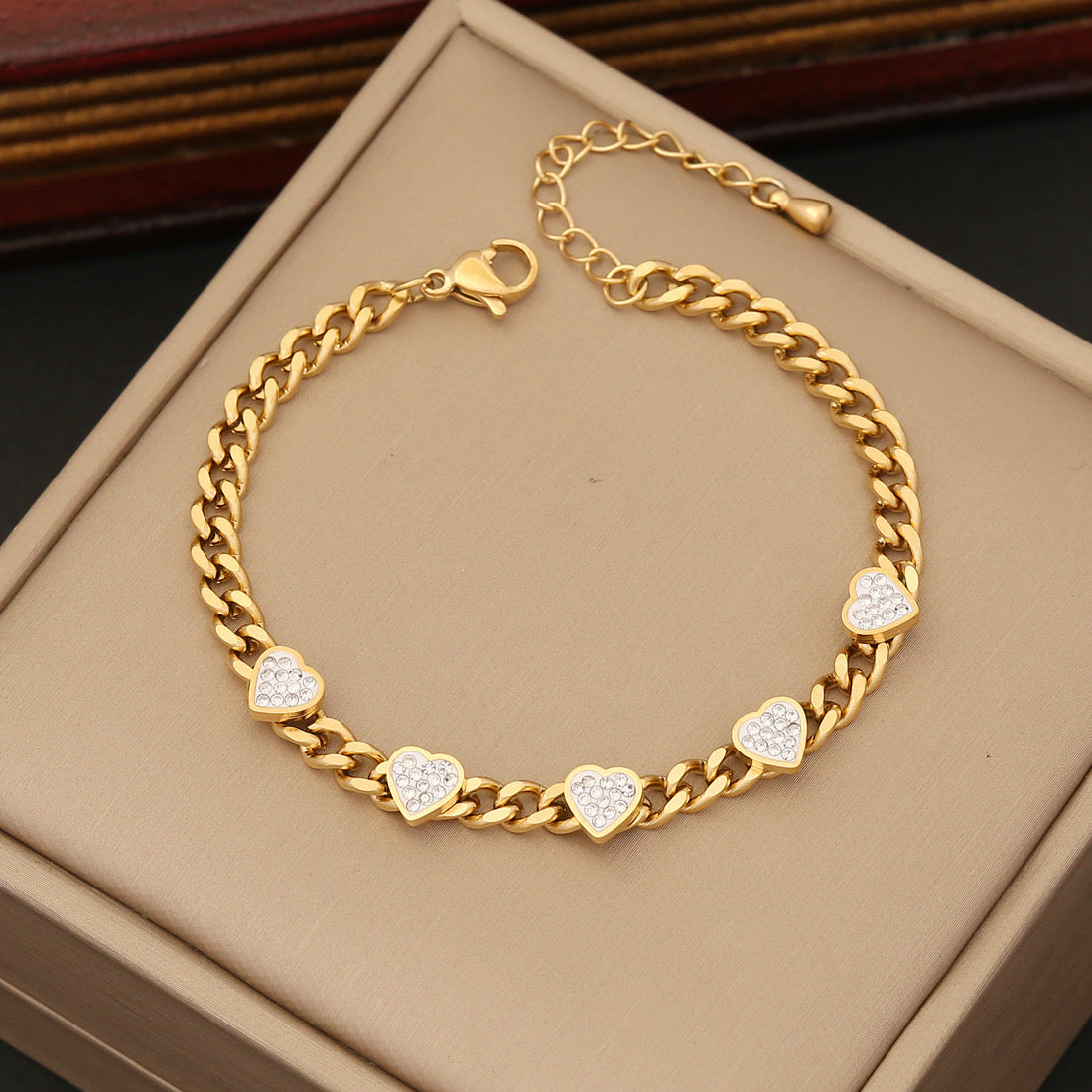 Jewelry Set Fashion Heart Shape Stainless Steel Plating InlayZircon