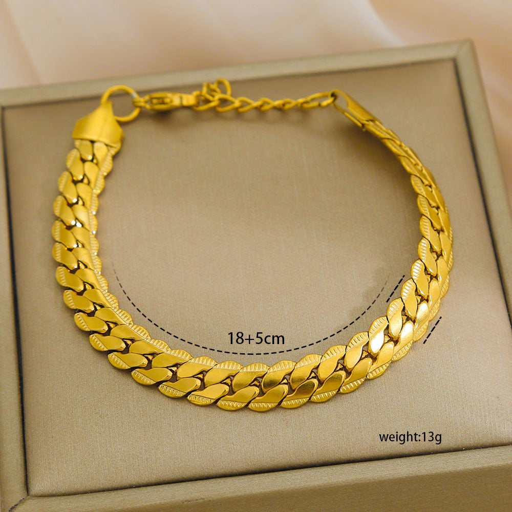 304 Stainless Steel Pvd Coated Stone-Free Bracelets