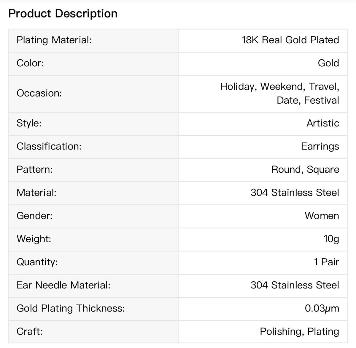 Artistic Polished Round Earrings For Women In Aretes
