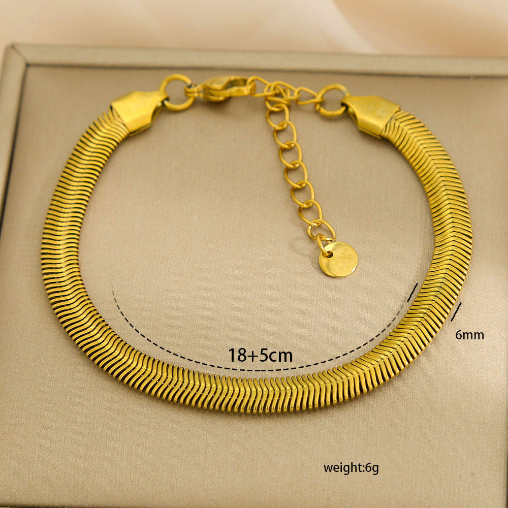 304 Stainless Steel Pvd Coated Stone-Free Bracelets
