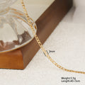 Jewelry Simple Style Geometric 304 Stainless Steel Necklaces Figaro 3mm