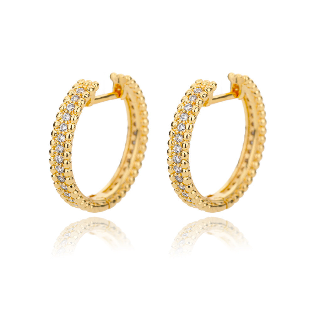 Geometric Three-Dimensional Aretes For Women, 18K Real Gold Plated