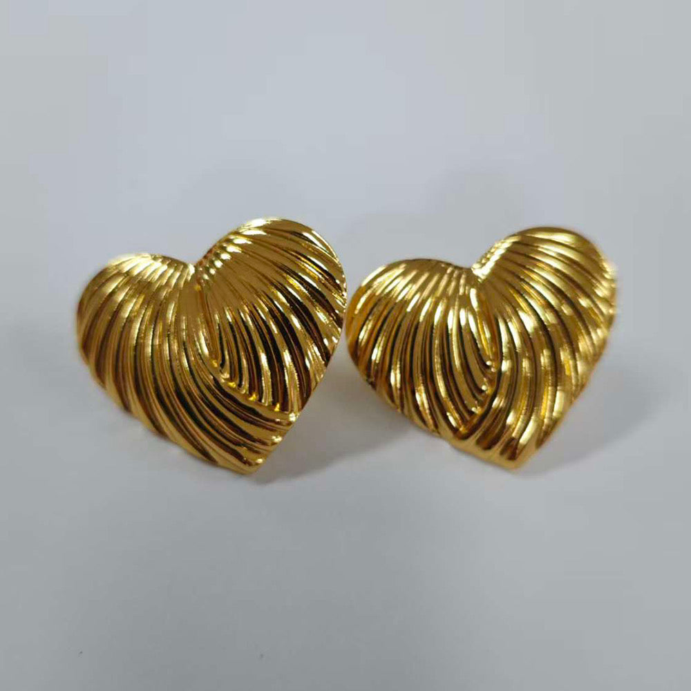 Aretes Heart Love Fashionable Casual Modern Style For Women Daily Wear