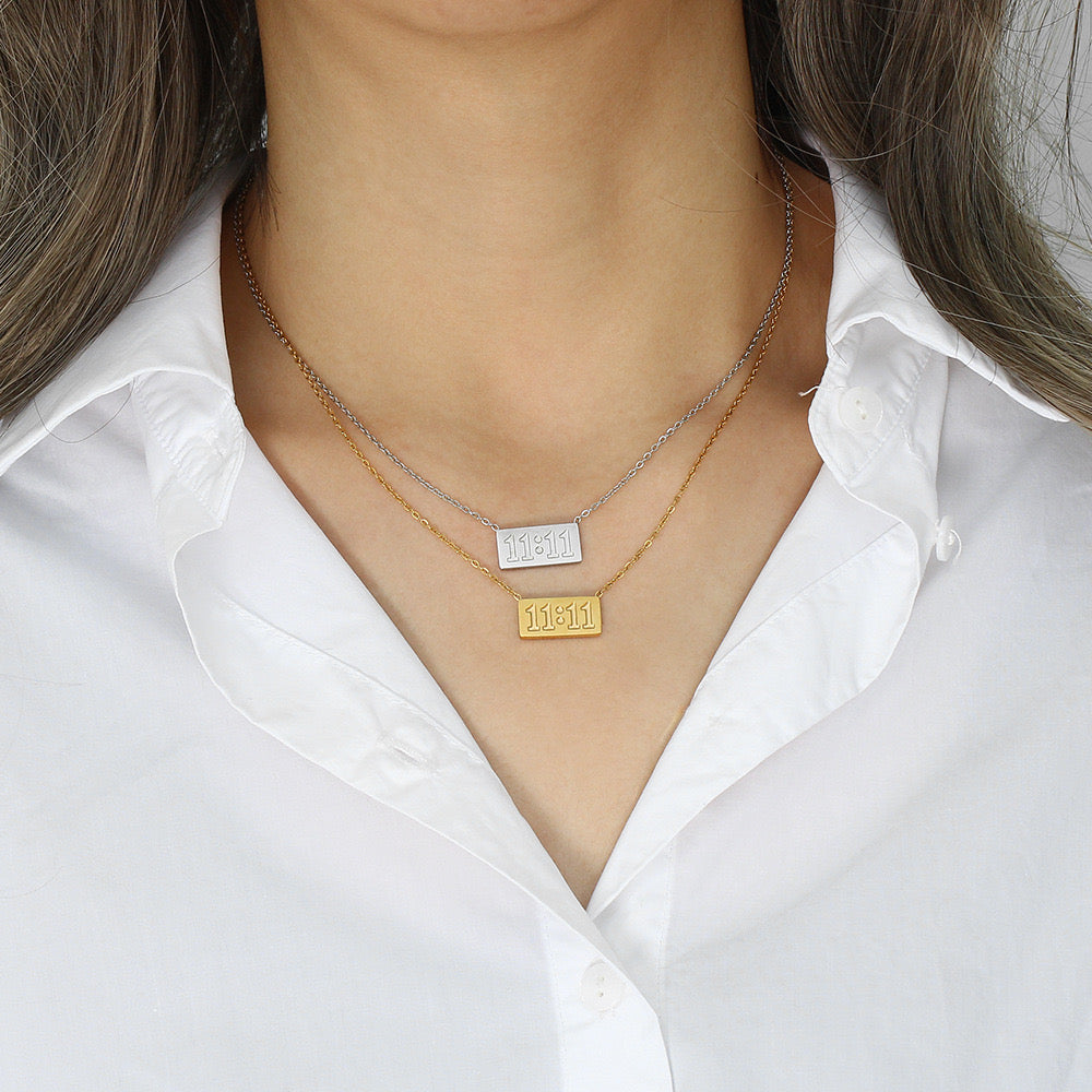 Fashion Waterproof Non Tarnish 304 Stainless Steel Necklace 11:11