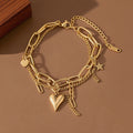 Heart Star Tassel Bracelet-Gold