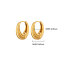Geometric Three-Dimensional Aretes  For Women, 18K Real Gold Plated