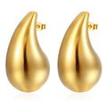 Aretes Medium Water 18K Gold Real Gold Plated Fashion
