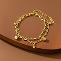 Bracelet For Women Jewelry Geometric Pattern Luxury Style -Double Layer Square-Bracelet-